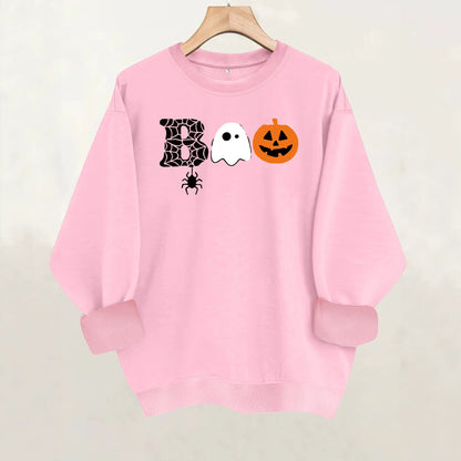 Printed loose women's fleece hoodie
