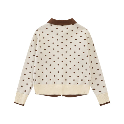 Chest letter embroidered knitted jacket