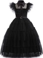 Wednesday Addams Halloween Black Dress Cosplay Costume