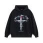 Cross shaped letter hoodie