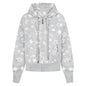 Retro star printed cardigan hoodie for women