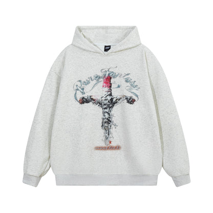Cross shaped letter hoodie