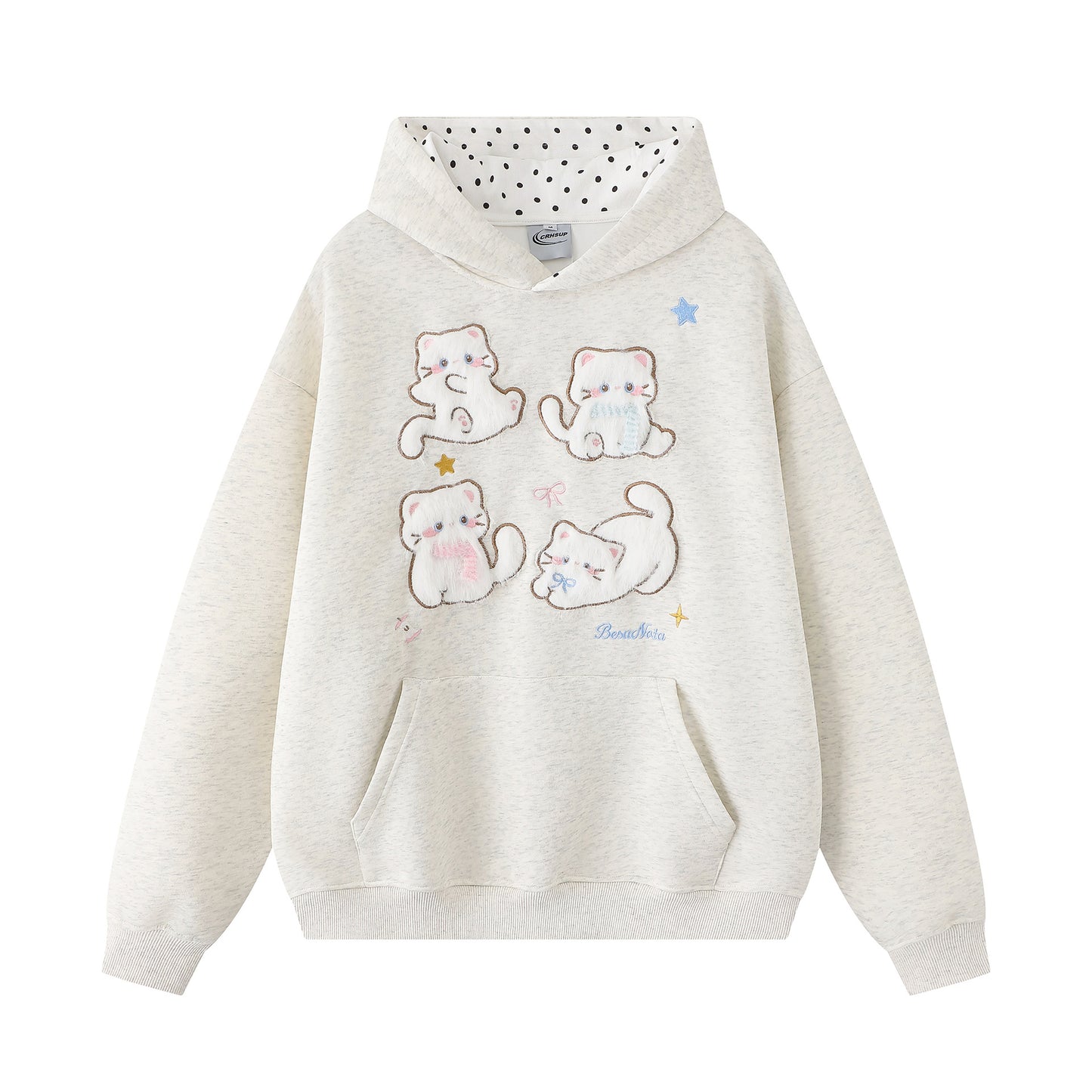 Cat Embroidered Hoodie