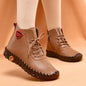 Hand-sewn Women's High-top Cotton Shoes Casual Winter Plush Warm Soft Sole Anti-slip Mother Shoes