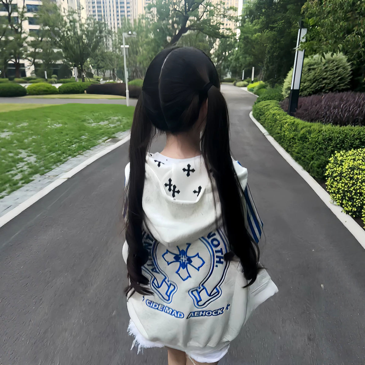 Style Three-Stripe Tape Embroidery Hooded Loose Fit Sweatshirt for Men and Women