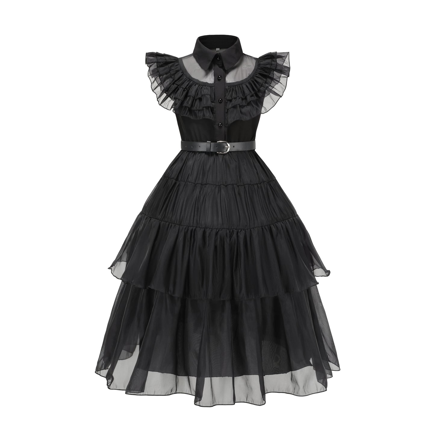Wednesday Addams Halloween Black Dress Cosplay Costume