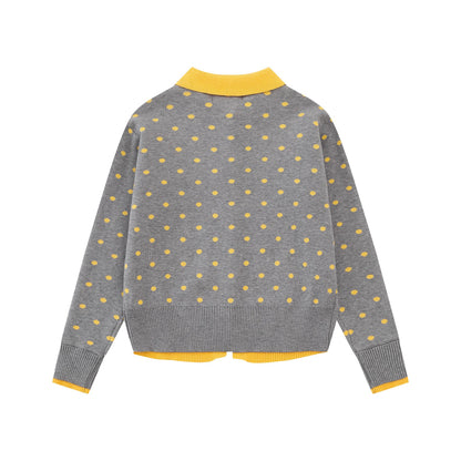 Chest letter embroidered knitted jacket