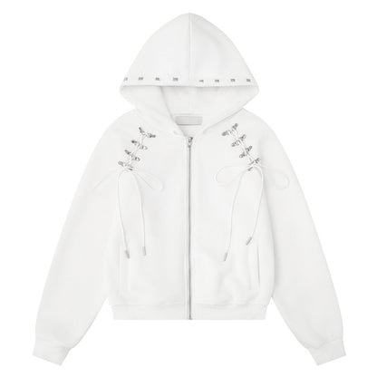 Double sided multi button tied bow casual jacket