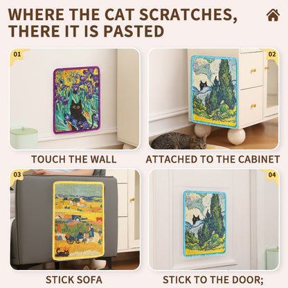 Cats Scratch Board Jute Vertical Wall-Mounted Cat Scratcher Durable Non-Shedding Pet Cat Claw Board