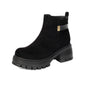 Autumn Winter High Heel Thick Sole 40-43 Large Size Side Zipper Suede Low Cuff Ankle Boots