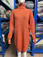Open cut pullover high neck sweater for women's casual knitwear dress