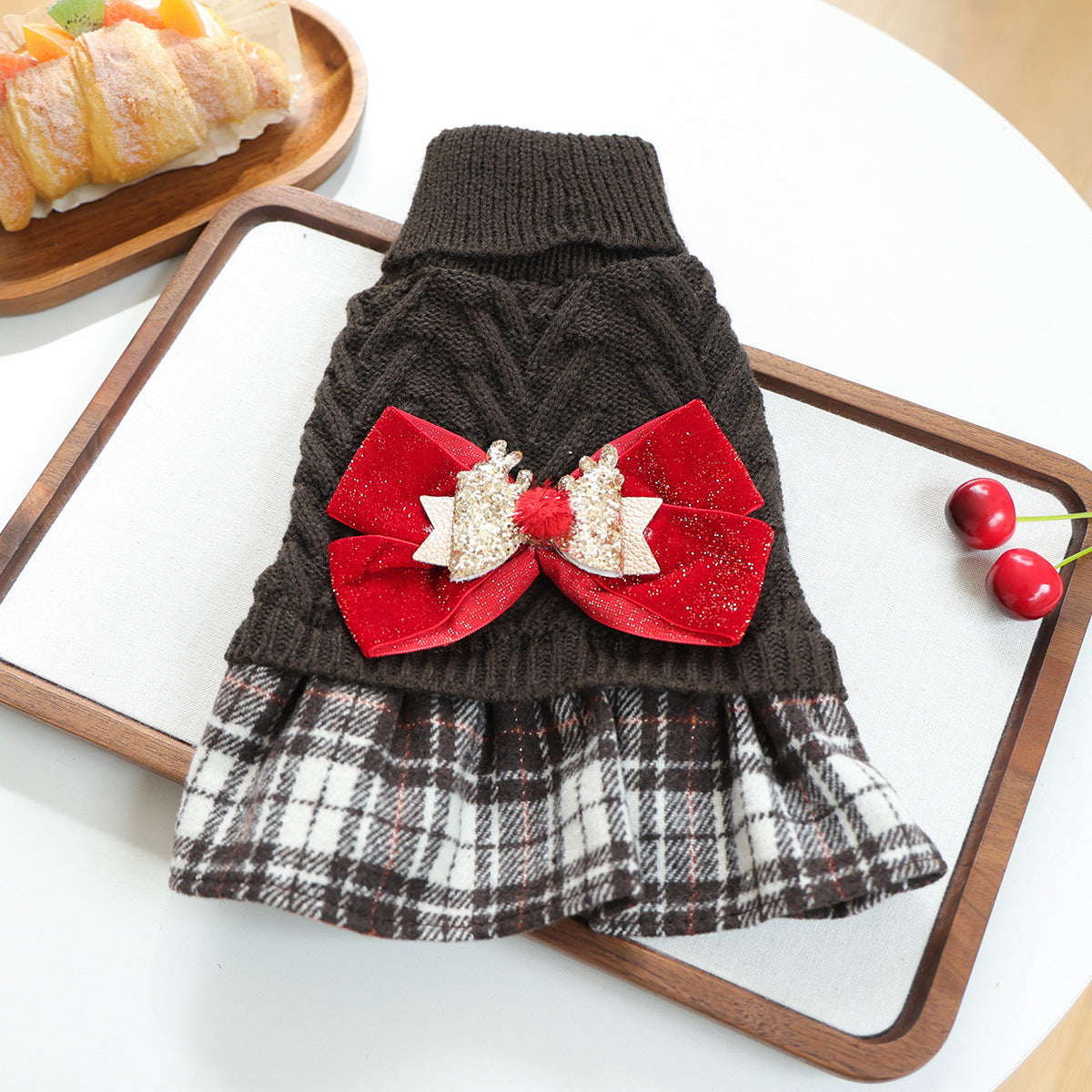 PETCIRCLE Christmas Holiday Knit Sweater Dress for Dogs and Cats Autumn Winter Pet Collection