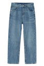 Washed Straight-Leg Slim Jeans