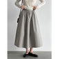 Elastic High-Waisted A-Line Skirt for Women, Office Wear, Versatile Bubble Umbrella Skirt
