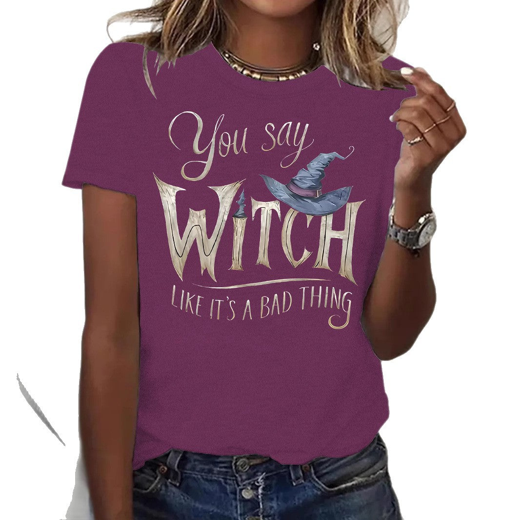 Printed short sleeved witch Halloween