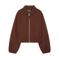Collar zipper long sleeved jacket