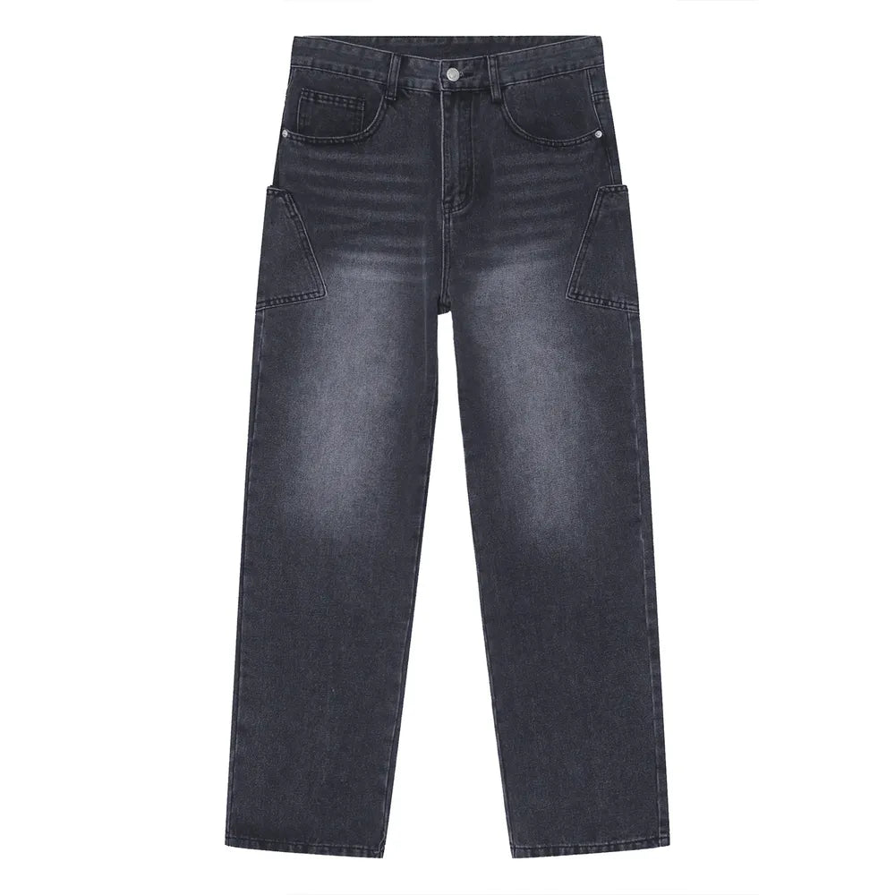 Wide Leg Men's Jeans with Pockets