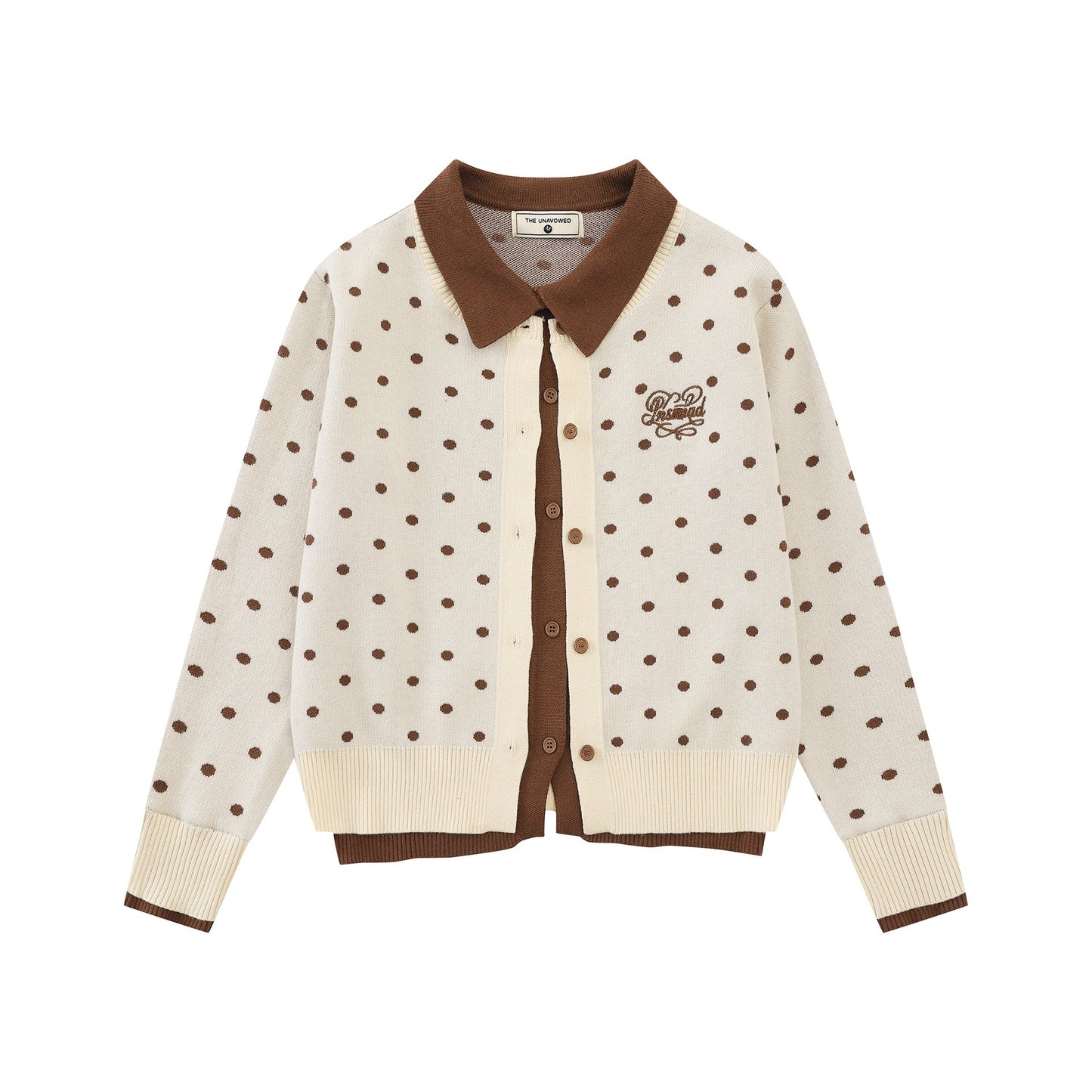 Chest letter embroidered knitted jacket