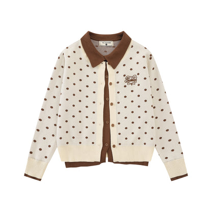 Chest letter embroidered knitted jacket