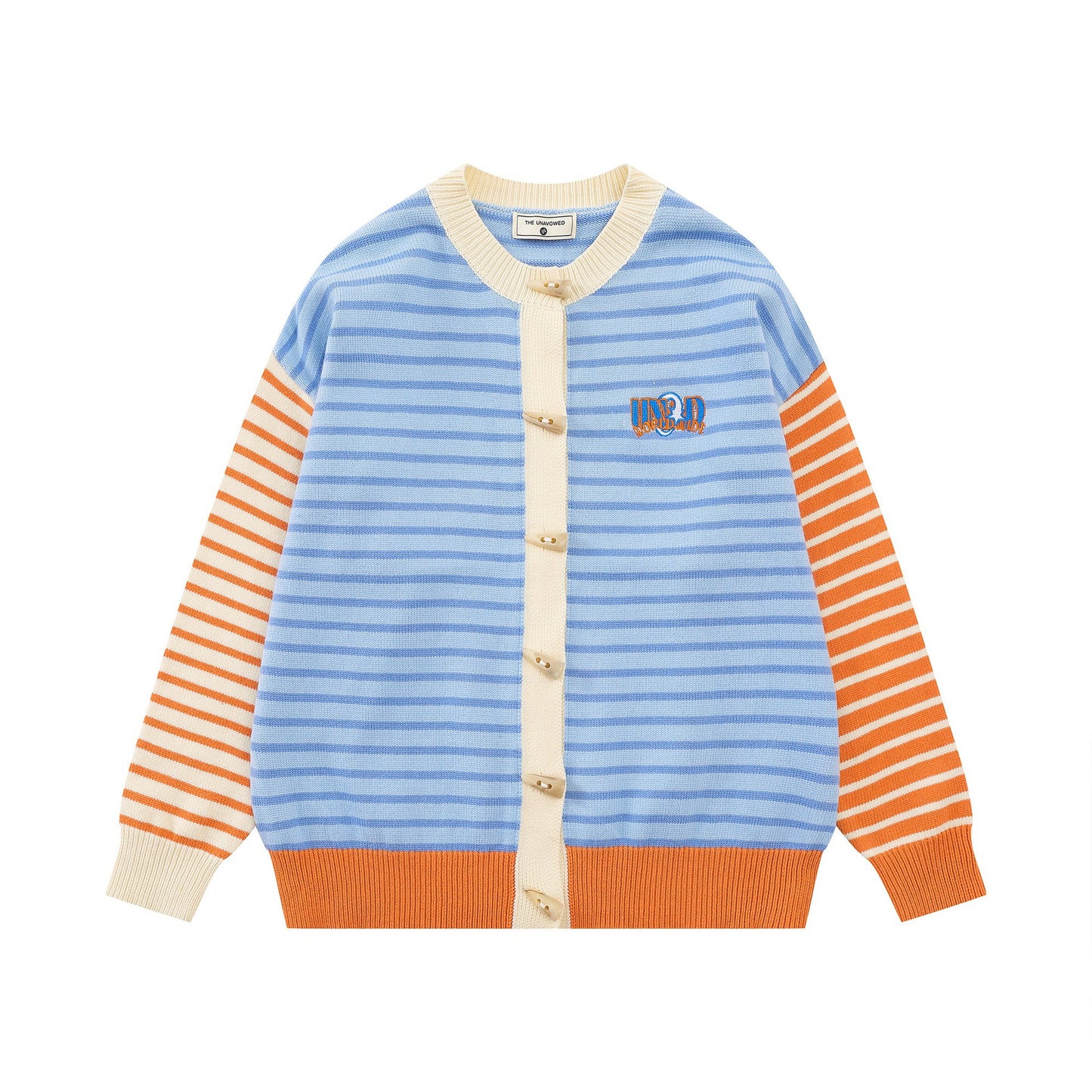 Color blocked striped embroidered jacket