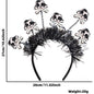 New Halloween Headband with Pumpkin, Spider, and Pom-Pom Design, Radiating Colorful Strips, Fun Party Accessory for Halloween Celebration