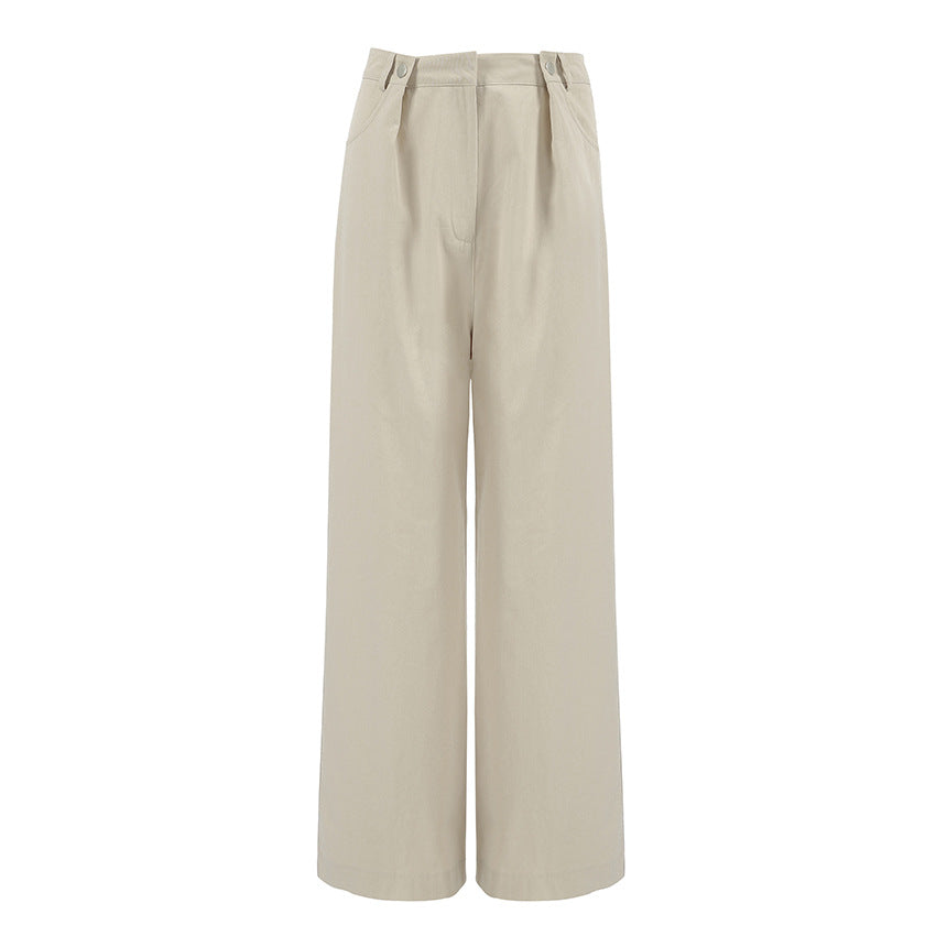 European and American Cowboy High Waist Wide Foot Versatile Casual Pants for Women
