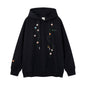 Floral embroidery hooded sweatshirt