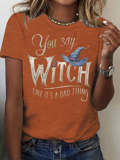 Printed short sleeved witch Halloween