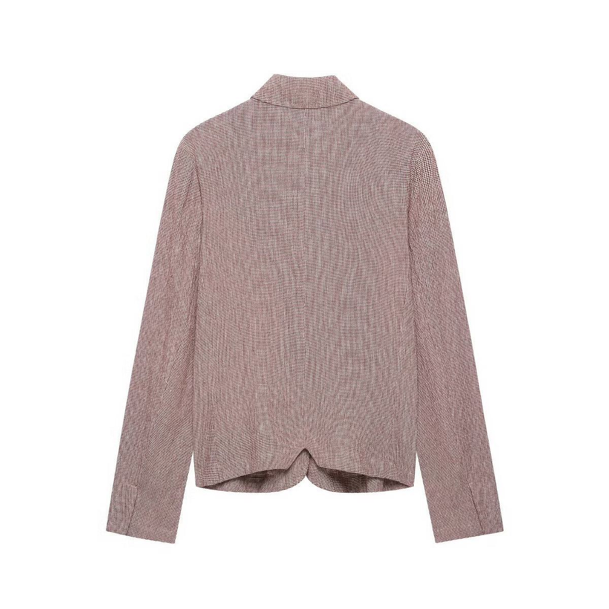 Flip collar single breasted long sleeved jacket