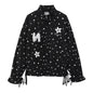 Full printed star drawstring hoodie