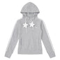 Light gray full star hooded white star jacket
