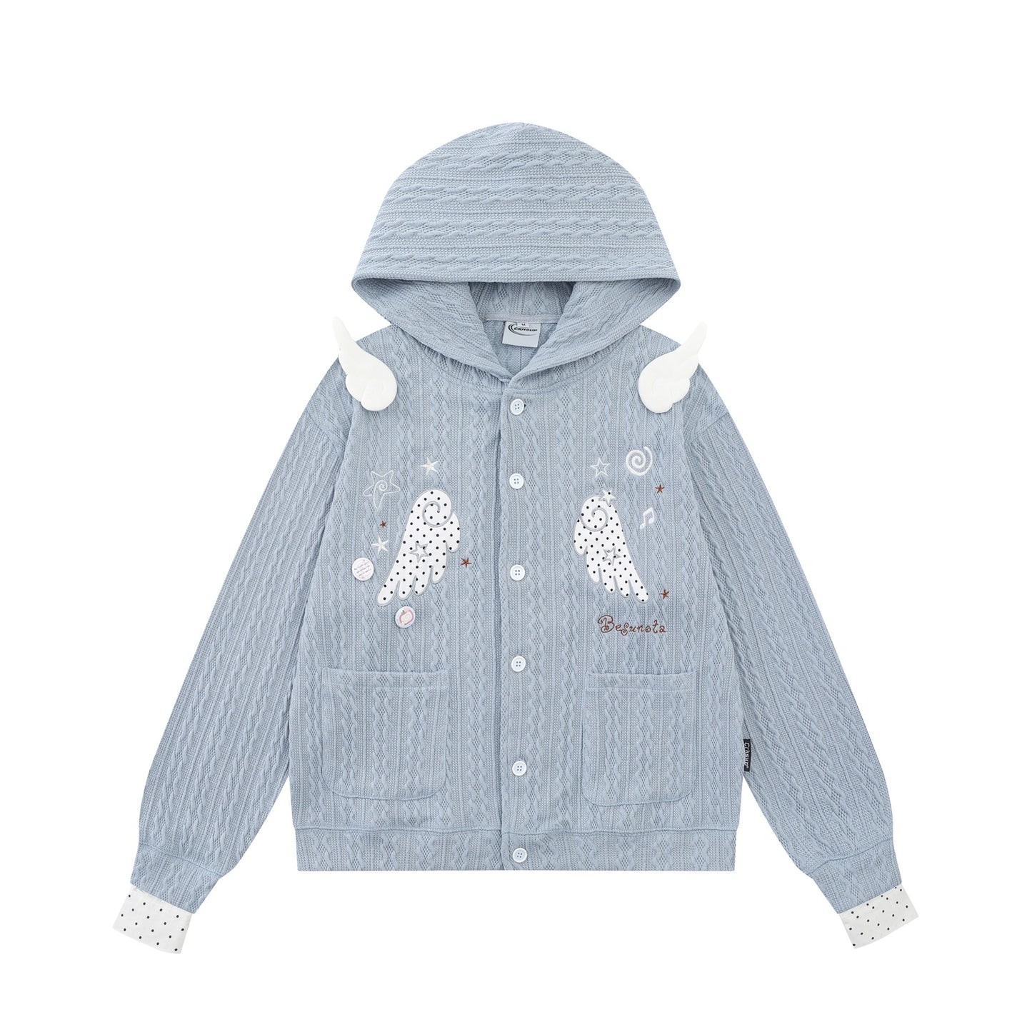 Angel wing embroidered hoodie