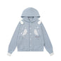 Angel wing embroidered hoodie