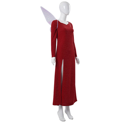Shrek Cosplay Fairy Dress Long Red Gown Costume Set Movie Character Performance Outfit