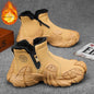 Men's waterproof and anti slip labor protection Martin boots with plush cotton shoes