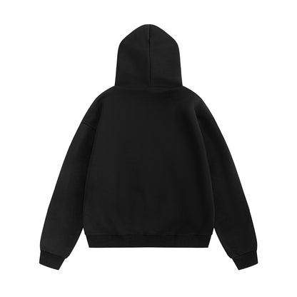 English contrasting printed hooded sweatshirt