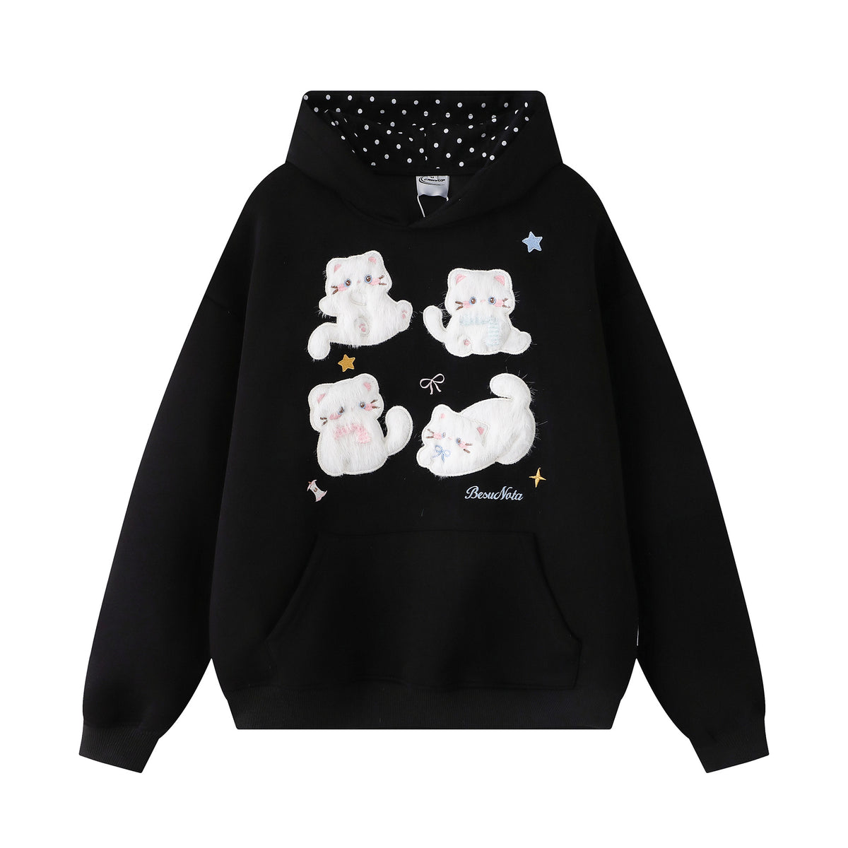 Cat Embroidered Hoodie
