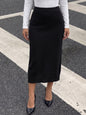 Women's Casual Office Pencil Skirt, Pure Color Loose Midi Skirt, Fitted Knit Dress