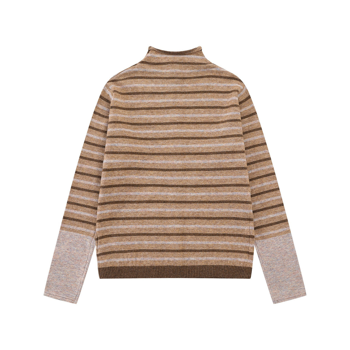 Striped contrasting splicing knitted jacket