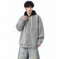 Men's  Hooded Leather Jacket Loose Fit Casual Faux Two-Piece Coat