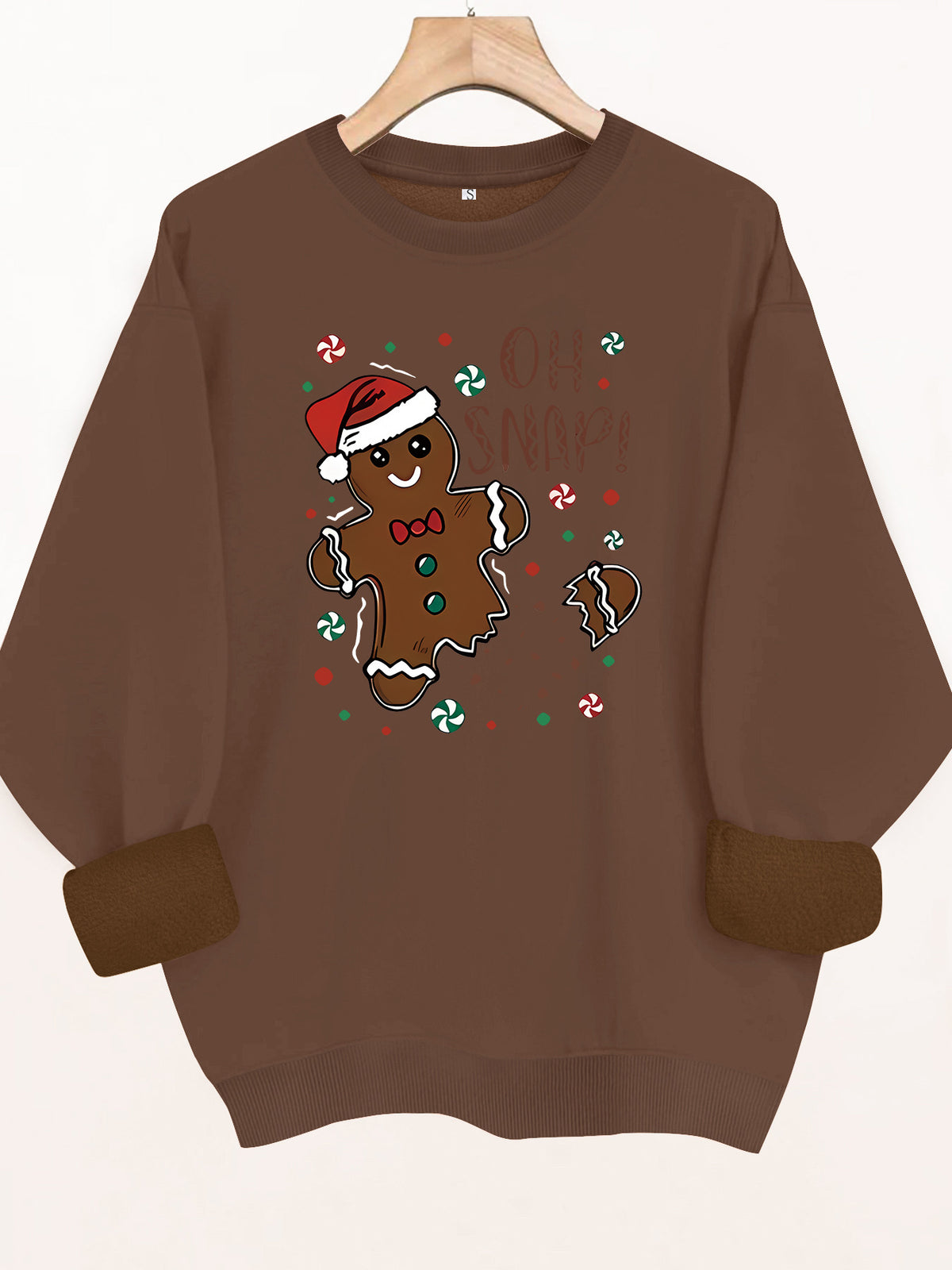 Round neck fleece hoodie
