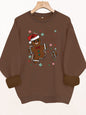 Round neck fleece hoodie