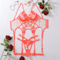 Sexy Embroidery Mesh Perspective Splicing Craft Sexy Underwear Strap Socks Two Piece Set