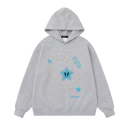 Apple patterned pearl hoodie