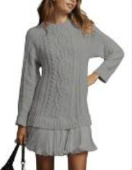 Comfortable Casual Fashion Knit Sweater with Cable Pattern for Women