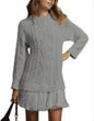 Comfortable Casual Fashion Knit Sweater with Cable Pattern for Women