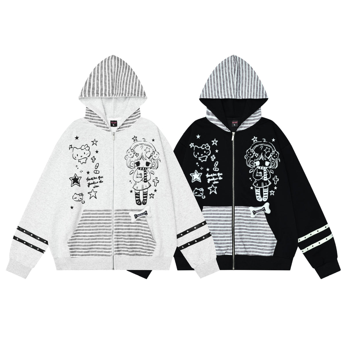 Girl hooded loose fitting men's and women's hoodie