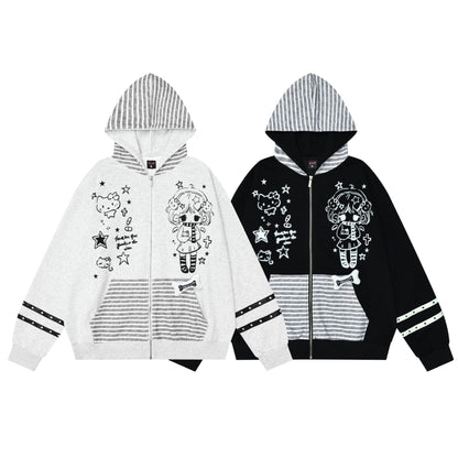 Girl hooded loose fitting men's and women's hoodie