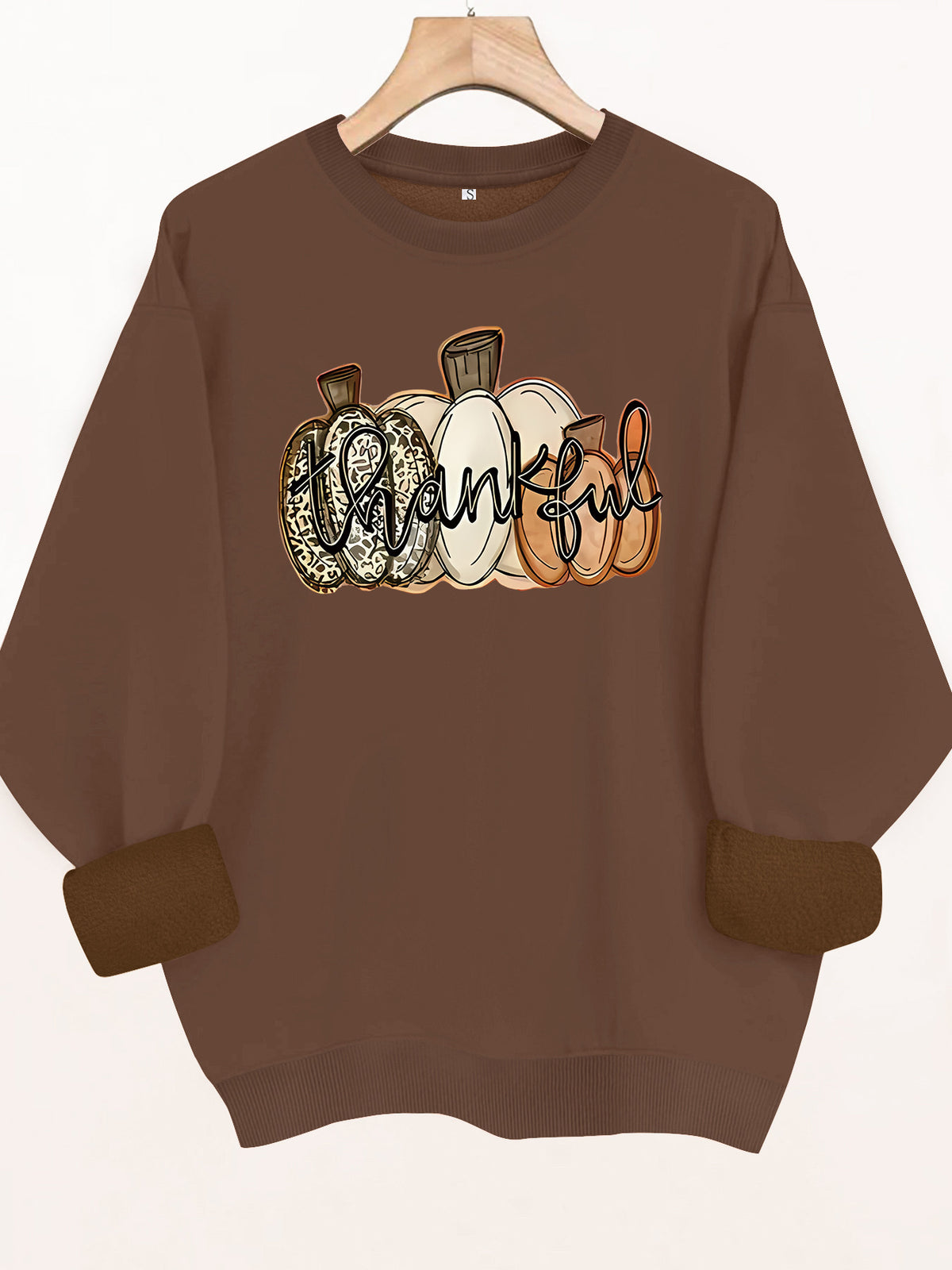 Round neck fleece hoodie