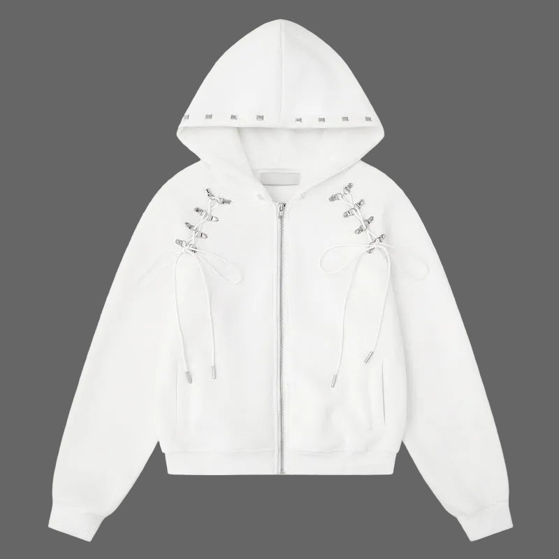 Double sided multi button tied bow casual jacket